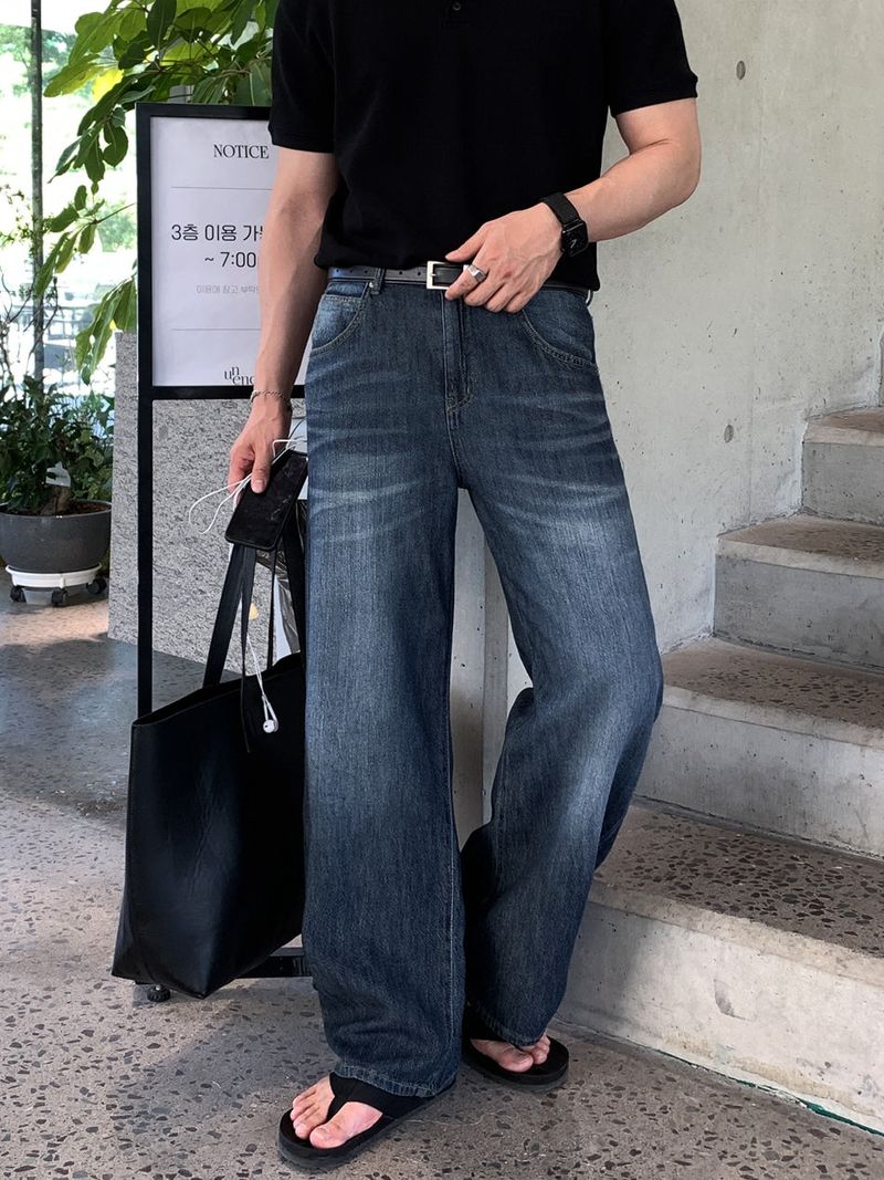 LOOKPLE（ルックプル）の「Look Treasure Teen Washed Linen-Like Wide Denim Pants（Pants）」