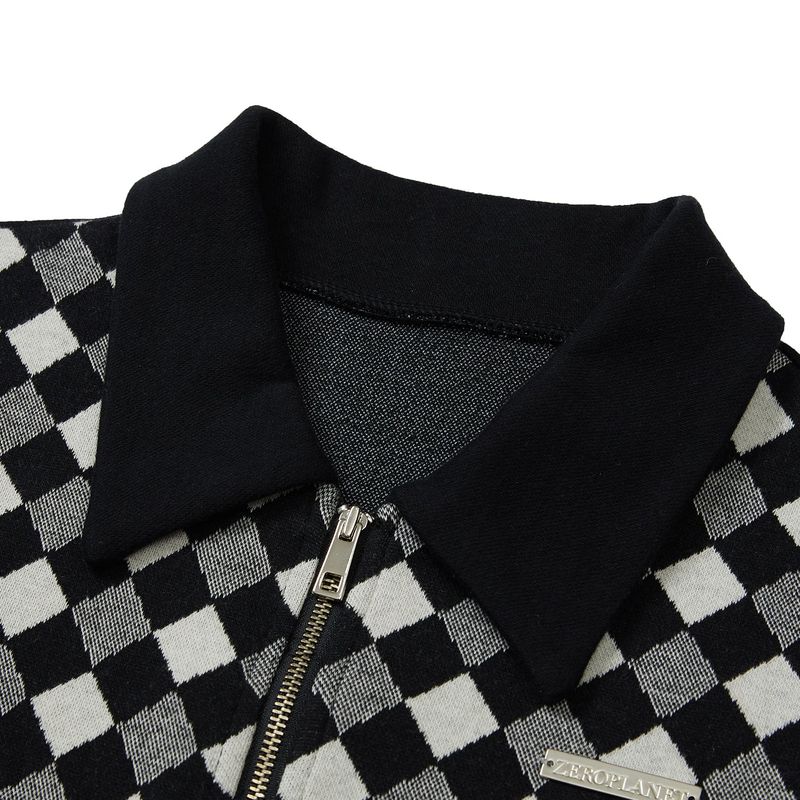 ダイアカラークロップジップアップ / Dia Collar Crop Zip-Up [BLACK]