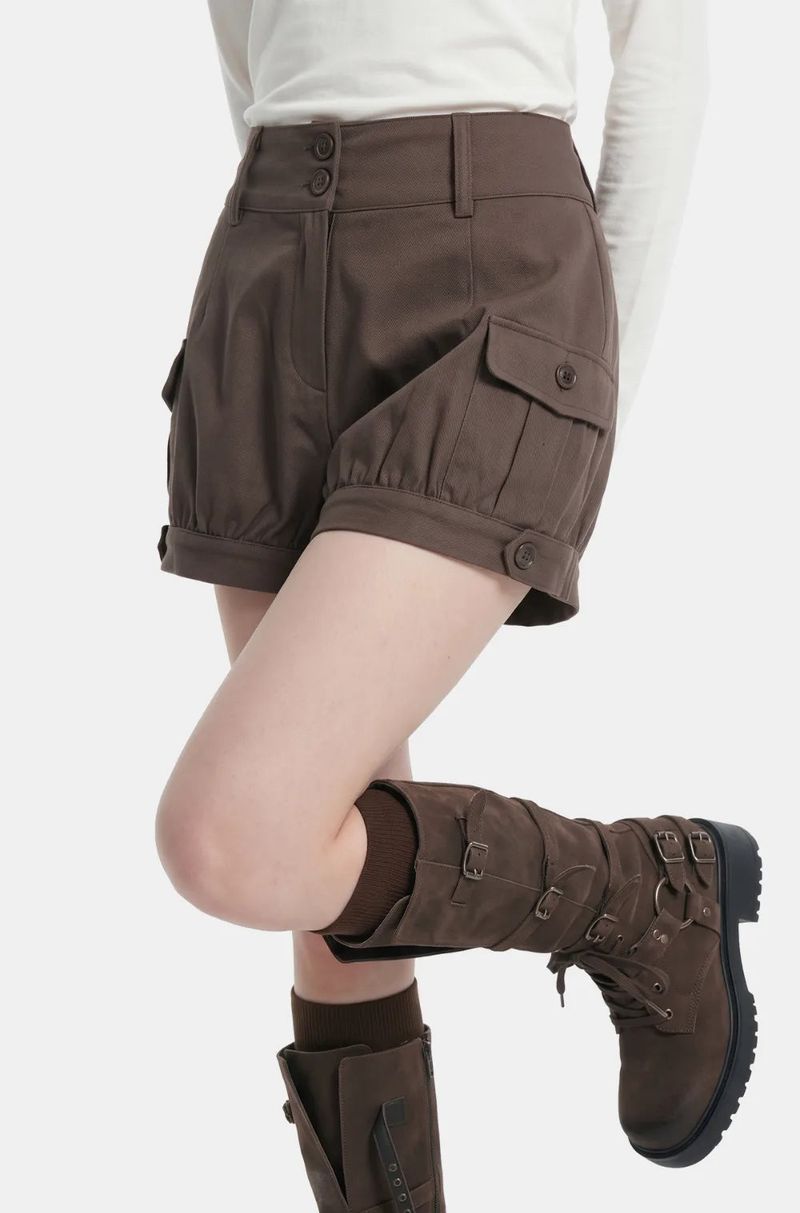 Button Pocket Bloomer Shorts