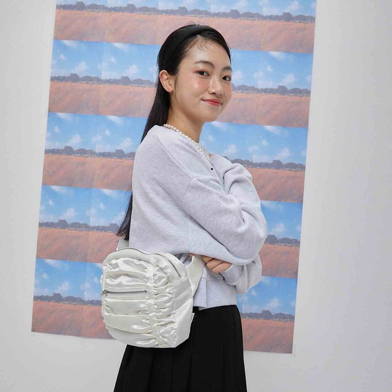 Luna shirring cross baga (ivory)