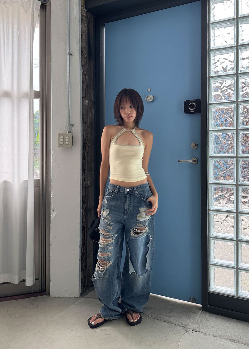 SUN DAMAGE WIDE PANTS (S-L)