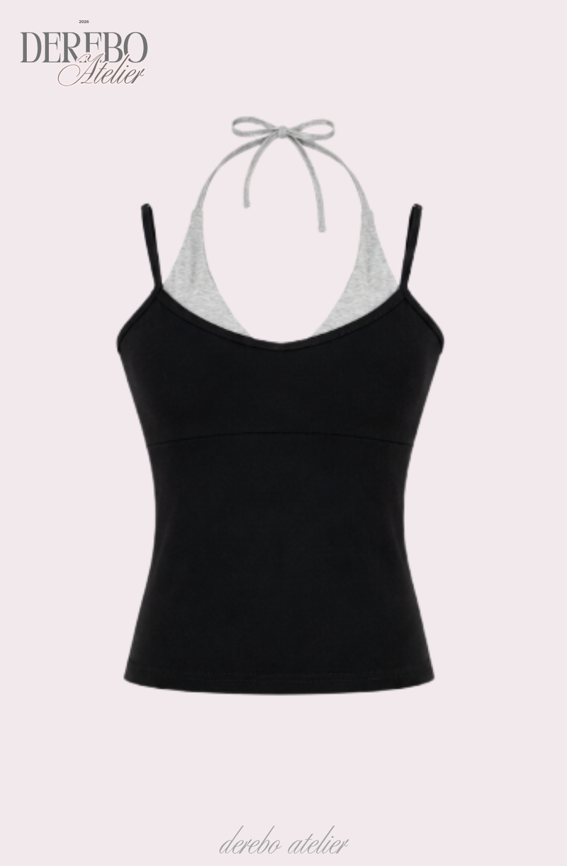 double halter pad sleeveless top