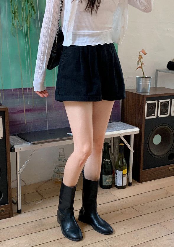 Two Pintuck Cotton Shorts (3color)