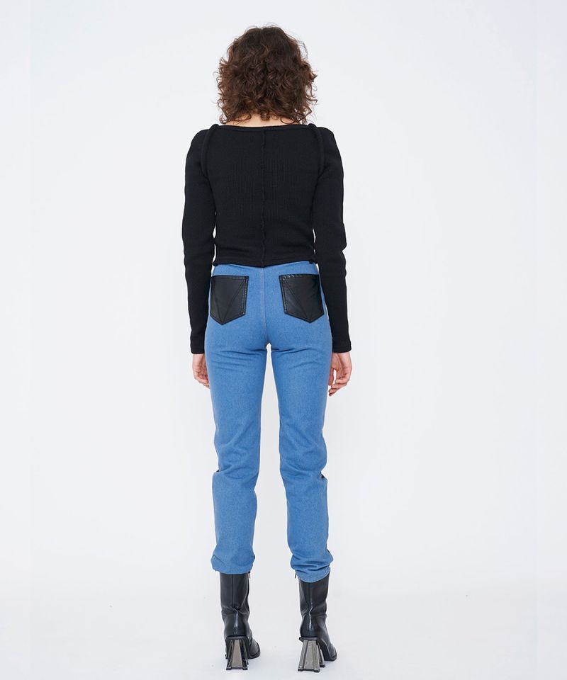 SQUARE NECK RIB CARDIGAN