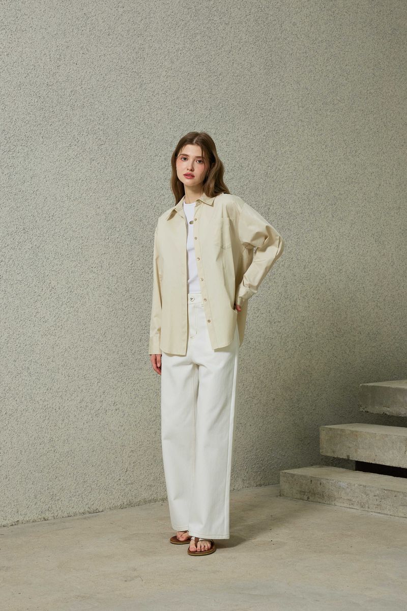 BRIGHT OVERSIZED SHIRT / BEIGE