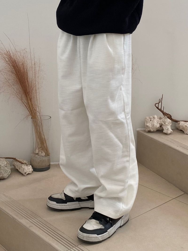 Pastel Balloon Pants White Black 2C