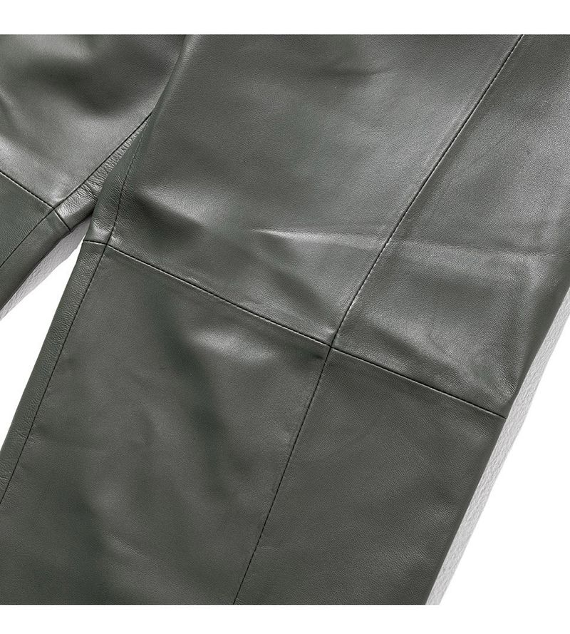 LAMSKIN CURVED LINE PANTS