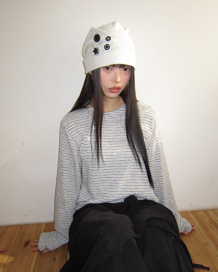 Fern Button Beanie