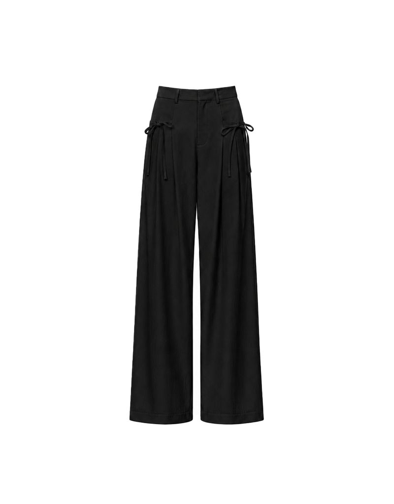 TWEEDY-A（ツウィーディア）の「[Summer ver.] リボン ピンタック ワイド サマー パンツ ブラック（パンツ）」