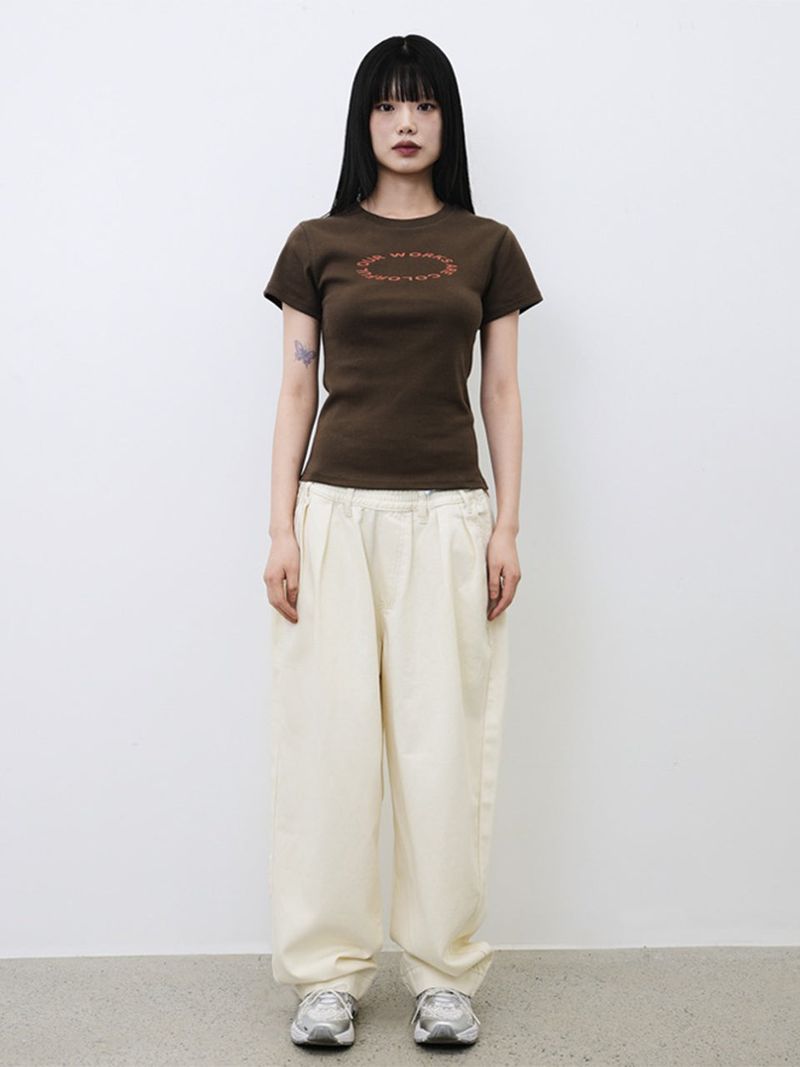 CIRCLE LOGO WOMAN T-SHIRT(BROWN)