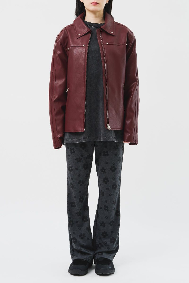 Star Stud Leather Jacket (2color)