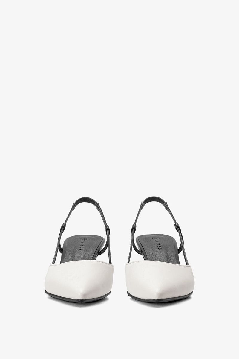 KITTEN SLINGBACK IN WHISPER WHITE&BLACK