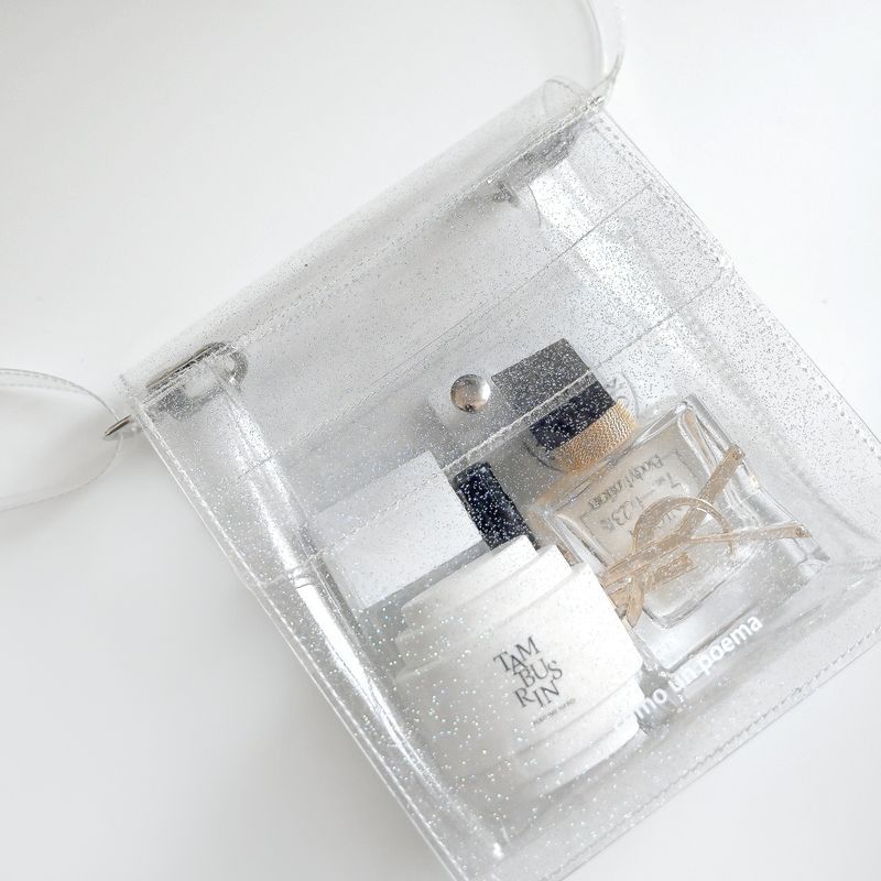 Clear pvc strap pouch_gliter