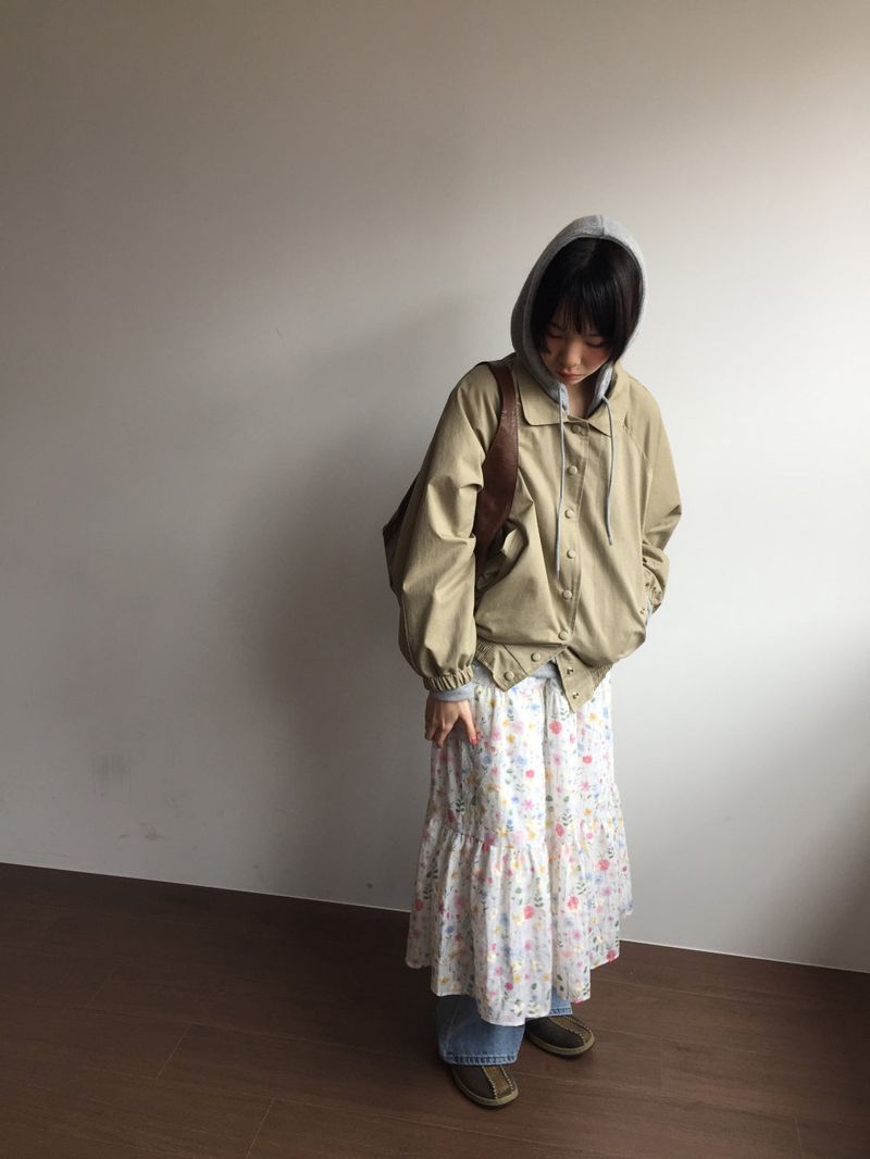 Faded Washed Curve Jacket (2color)