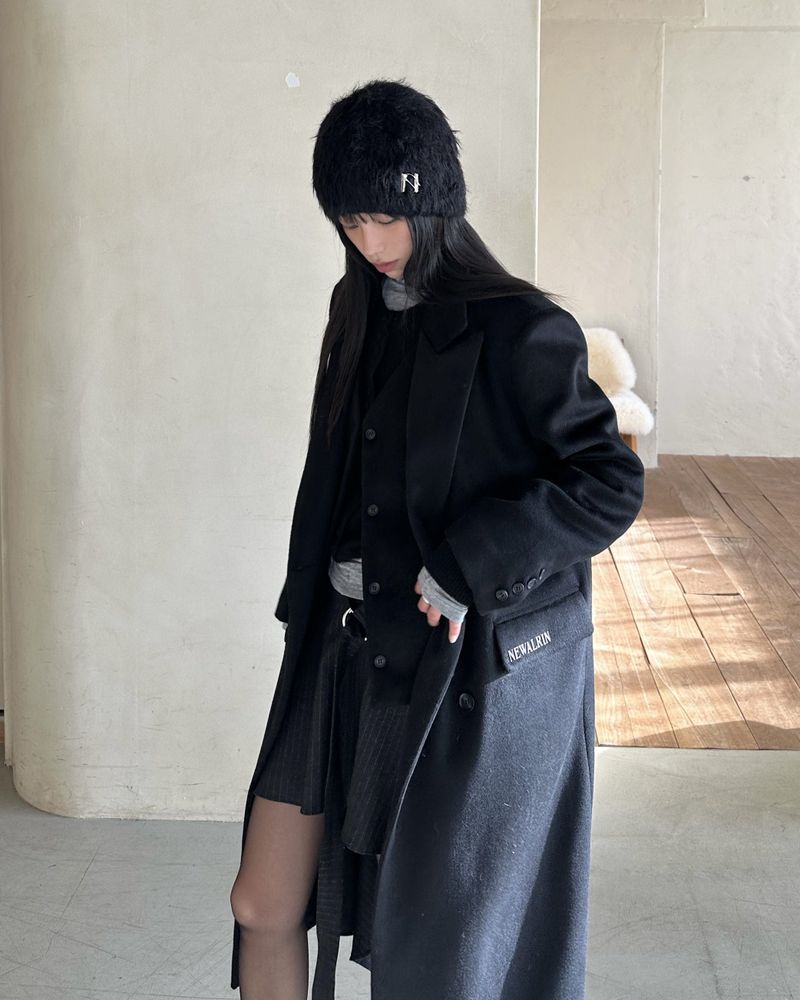 NEWALRIN Classic Long Wool Coat & Vest Set