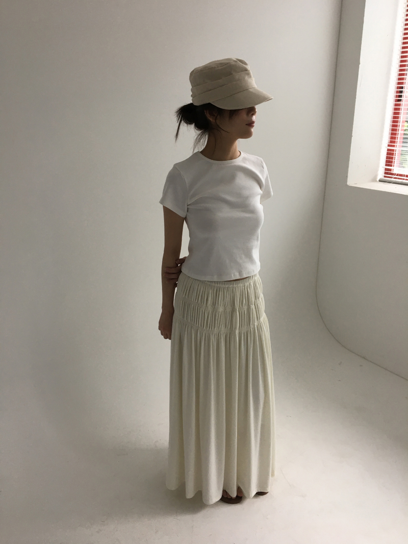 Sor Shirred Long Skirt (4color)