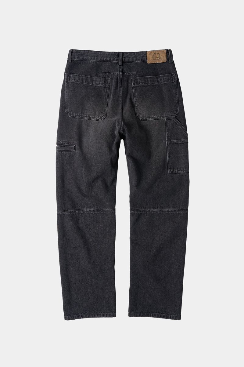 Incision Double Knee Carpenter Pants (Washed Black)
