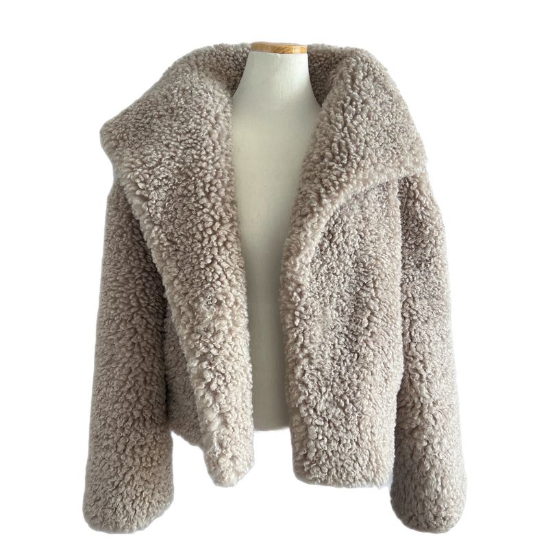 Teddy Hug Fuzzy High Neck Fur Jacket