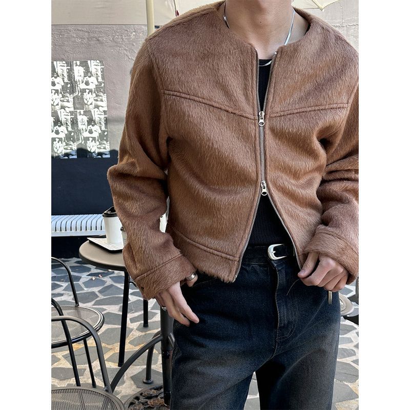 [F/W] Wool roundneck crop jacket(2color)