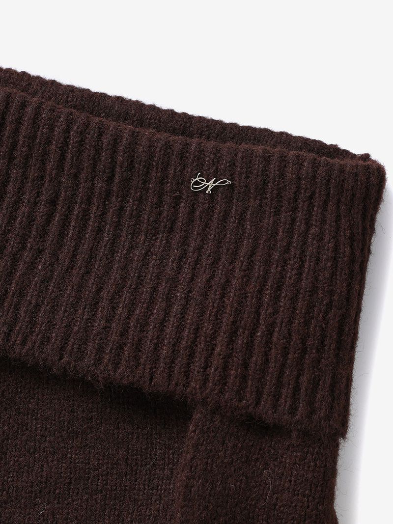 Muffler symbol knit set (Brown)