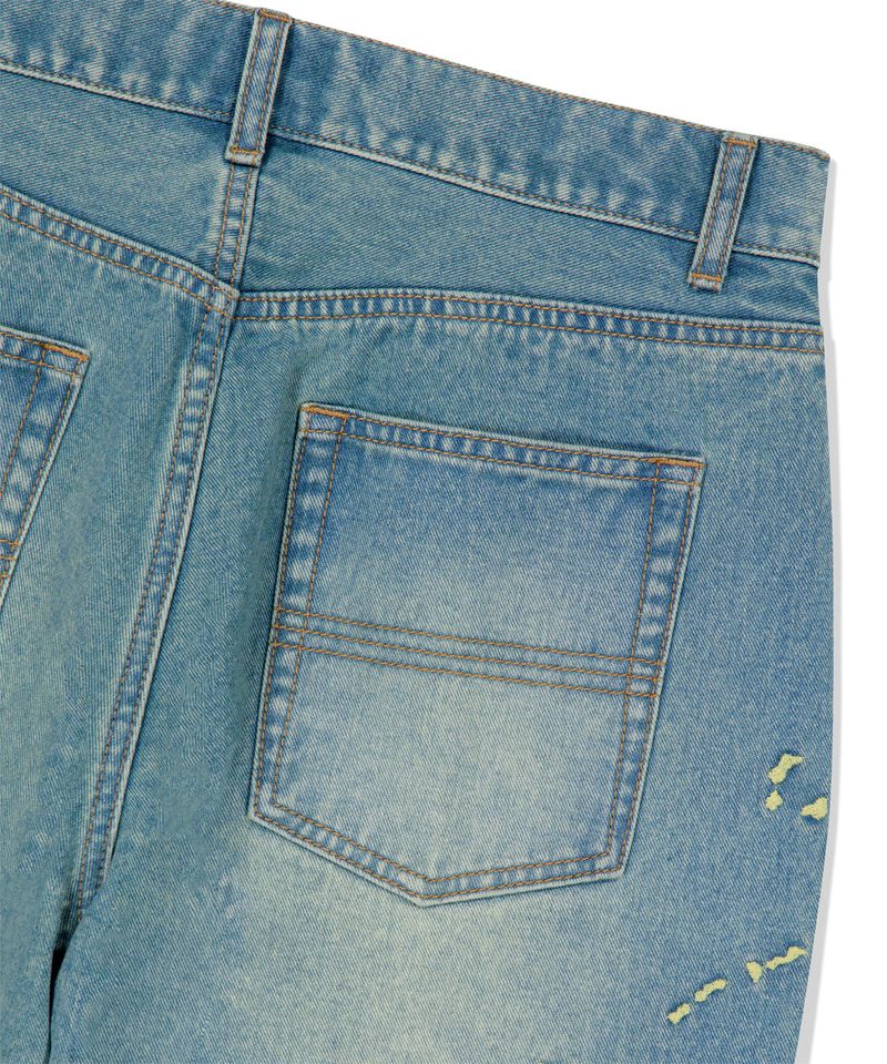 EMB SPLATTER DENIM PANT