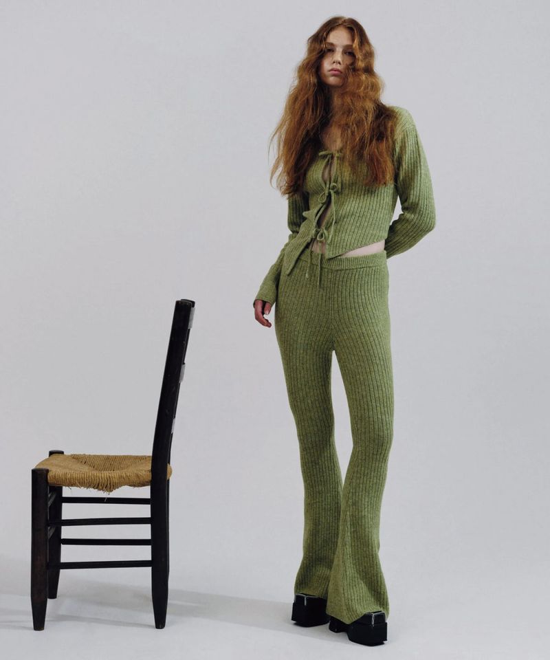 COLOR KNIT FLARE PANTS