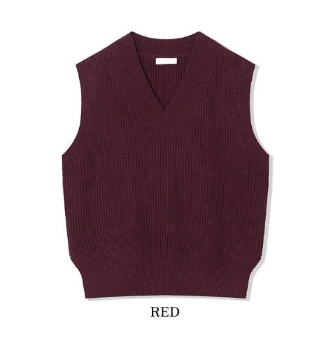 Benny wool V-neck knitwear vest