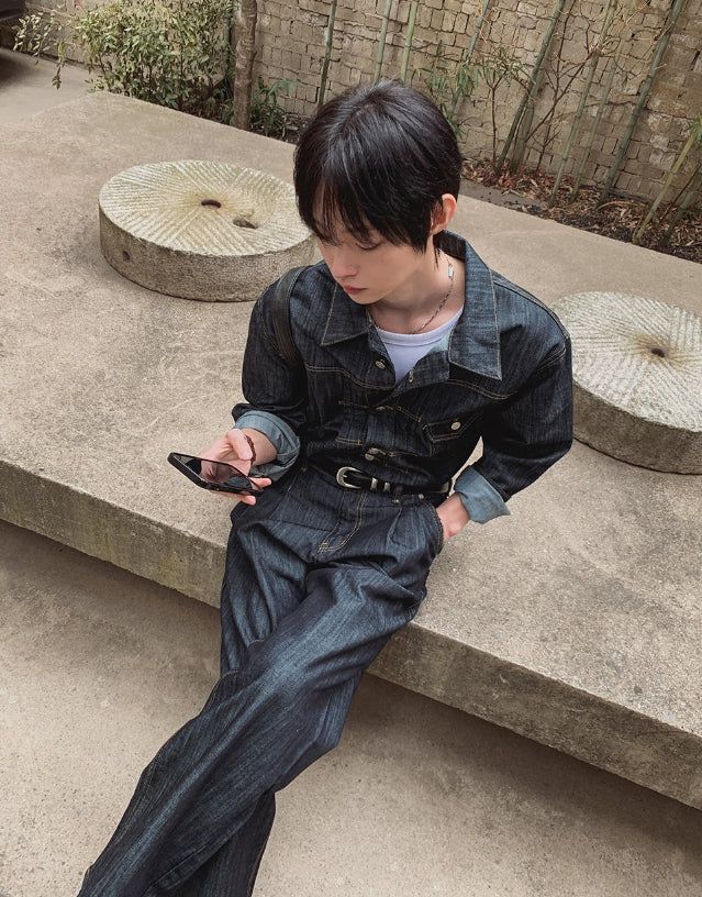 Friendly Pintuck Trucker Denim Jacket
