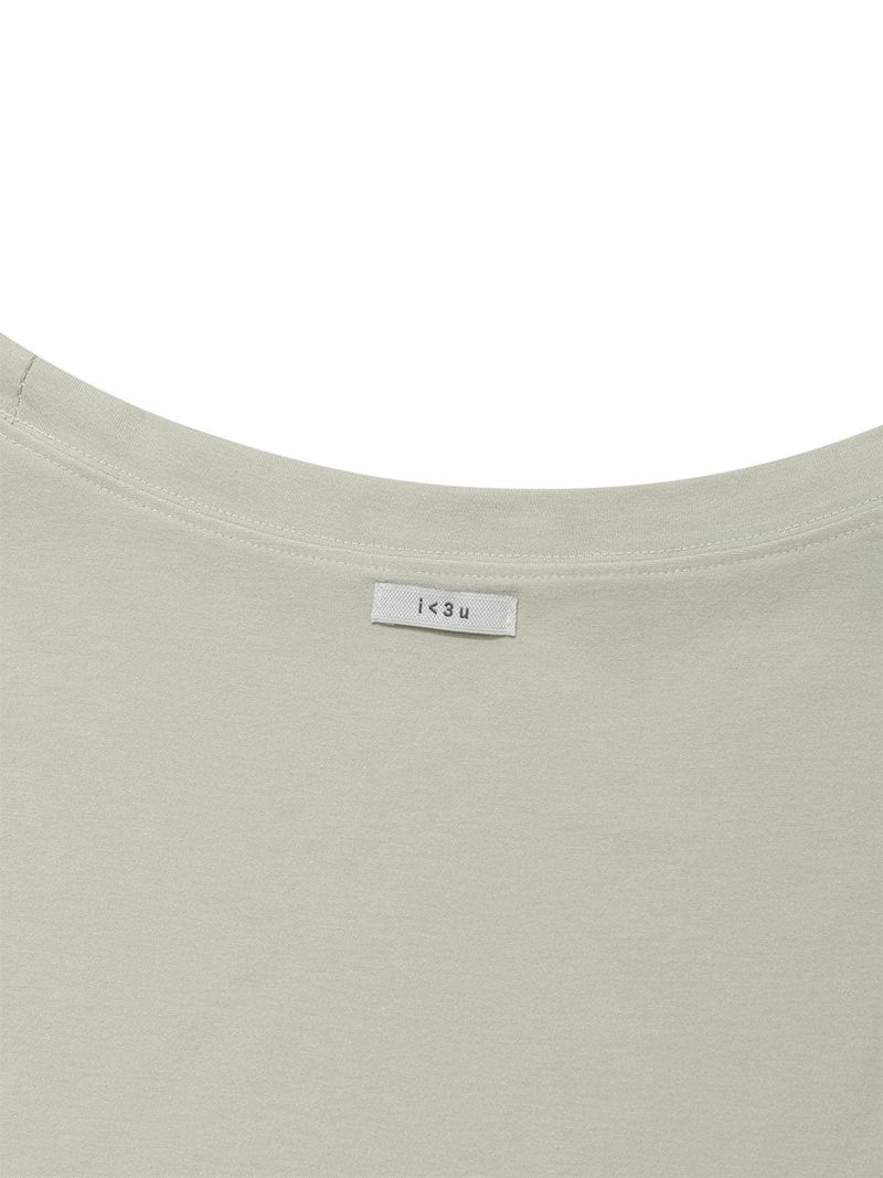 UNBALANCE BUTTON SHOULDER TOP(GREEN)