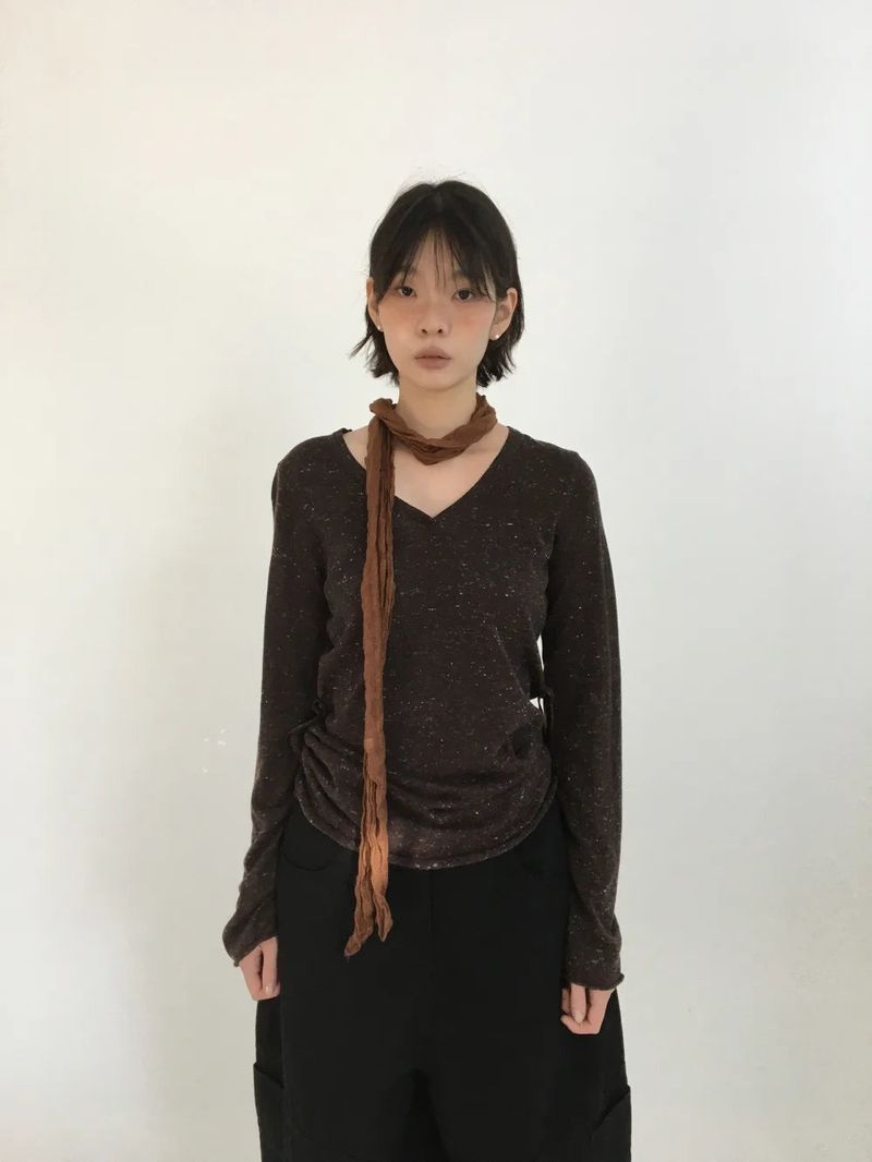 Ripi Side Button Knit+Scarf (4color)