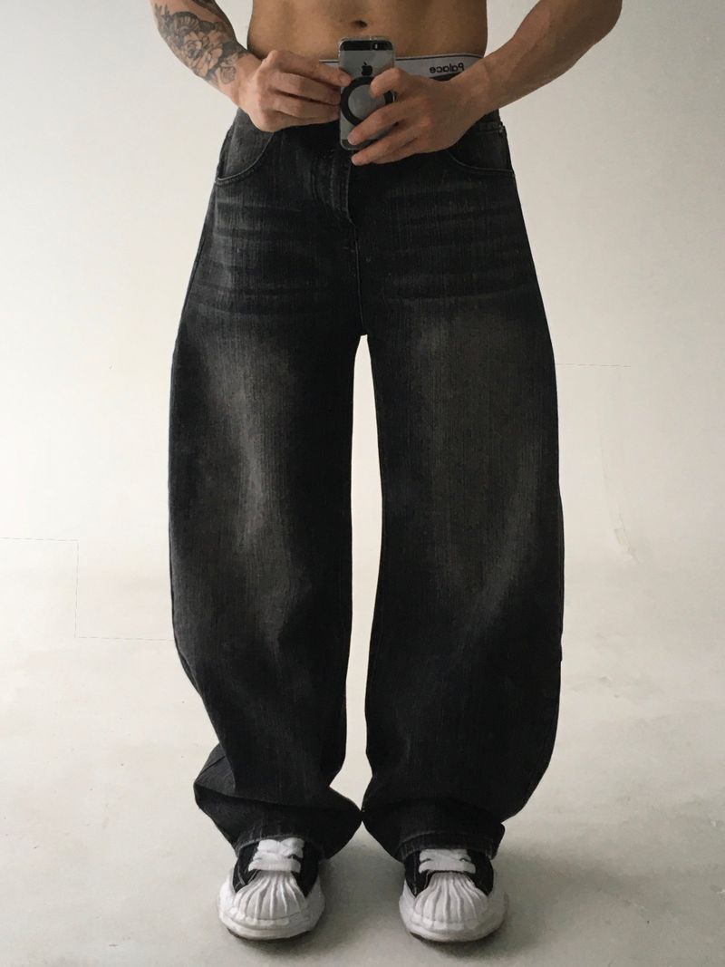 stripe curved denim(2colors)