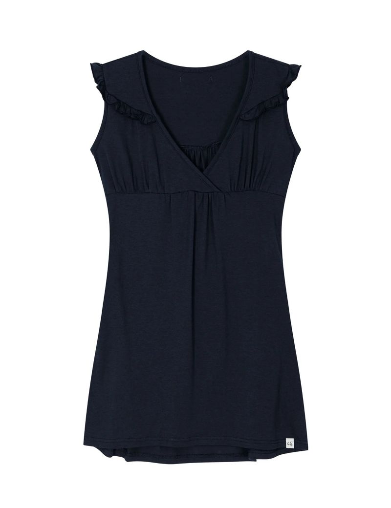 RUFFLE TIE TOP(NAVY)