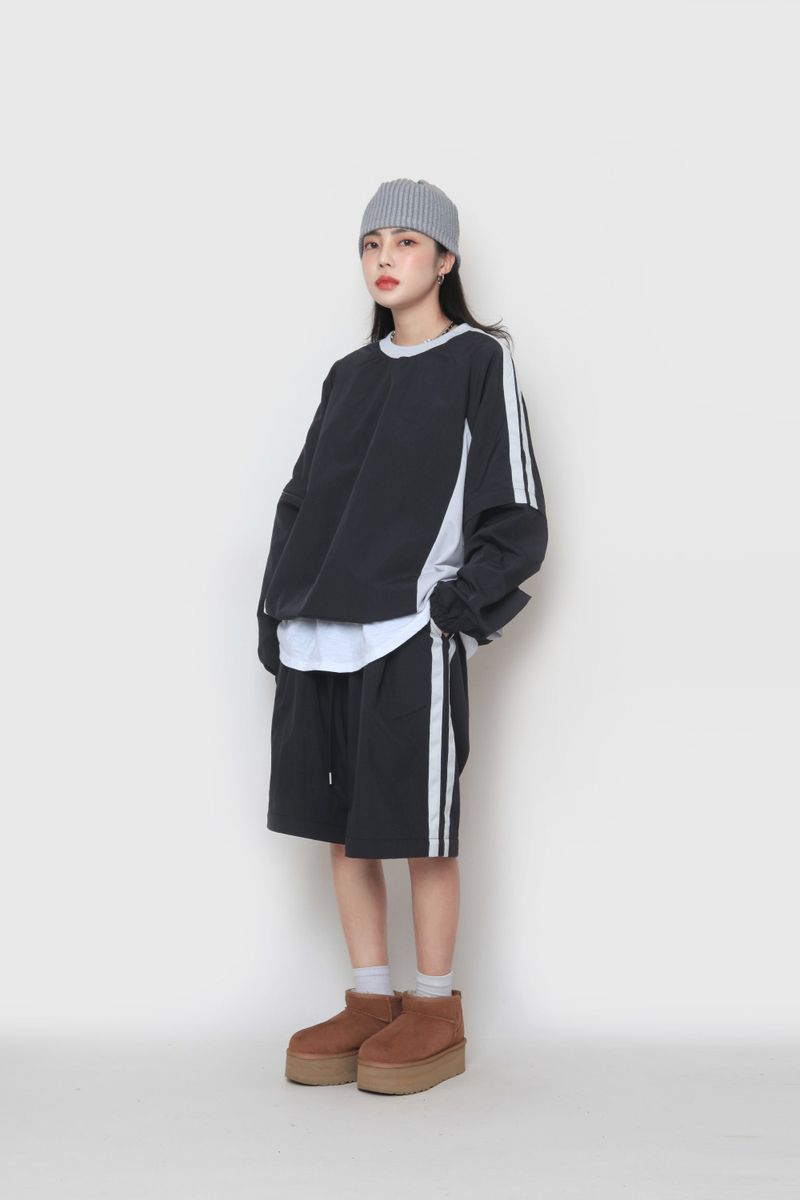 two-way nylon sweatshirt