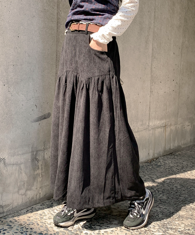 corduroy long skirt