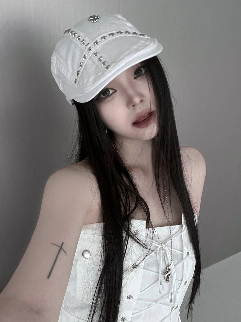 cross studded hunting cap (2color)