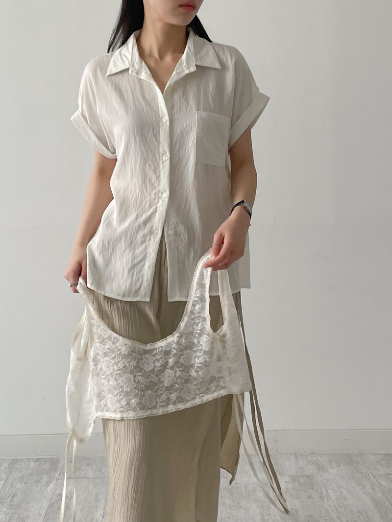 Wrinkle Wrap Layered Wide Pants