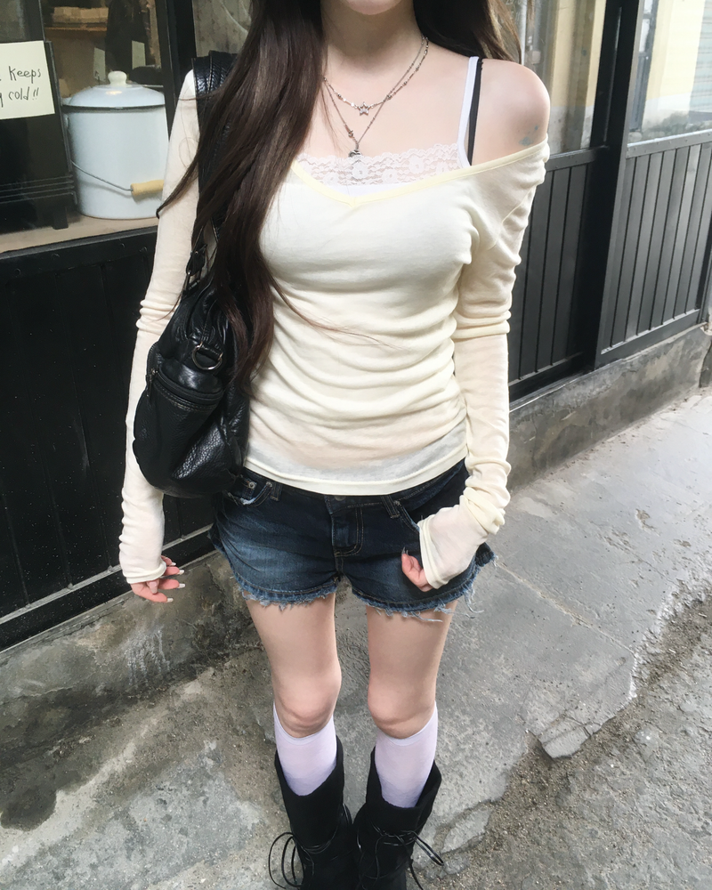 Pastel lace sleeveless