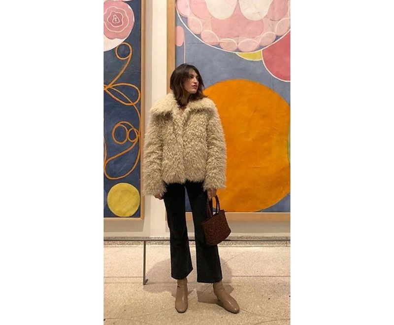 Wild fur collar jacket