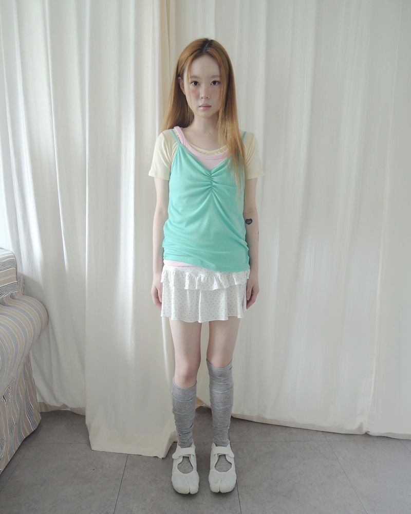 MICRO FLOWER FRILL SKIRT