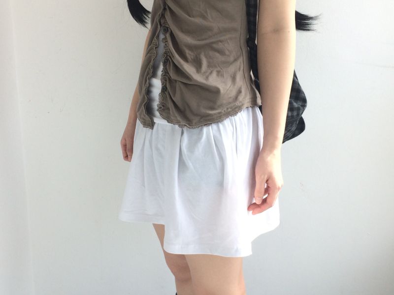 Shirring Flared Dress