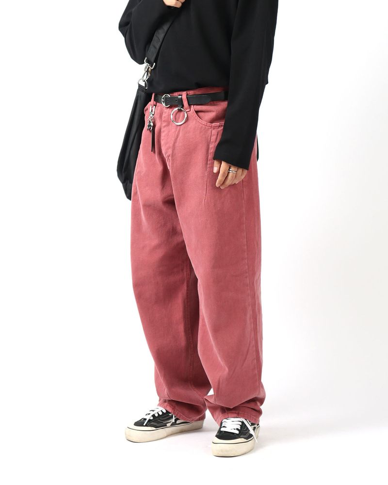 structured denim pants_2color