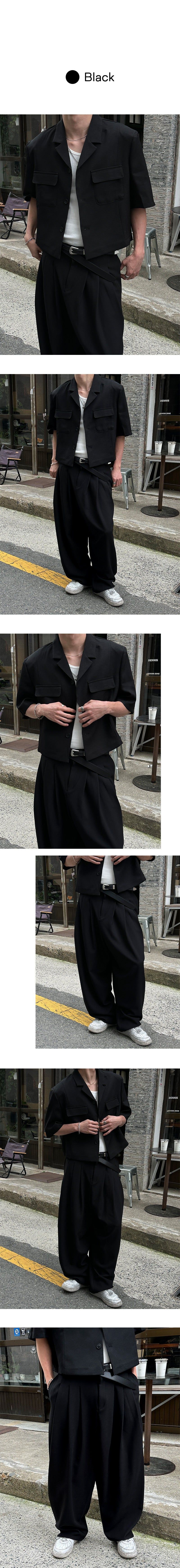 [S/S] Two pocket half crop jacket(2color)