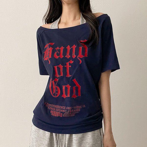 hijjoo（ハイチュー）の「Blo off-shoulder short-sleeved T-shirt (4 colors)（Tops）」