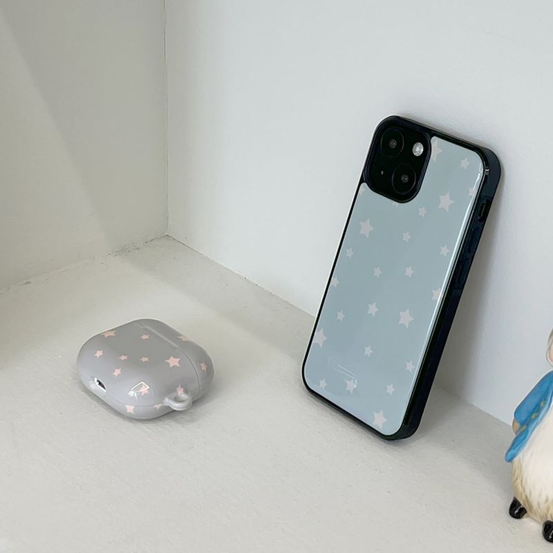 star glossy airpods case(gray)