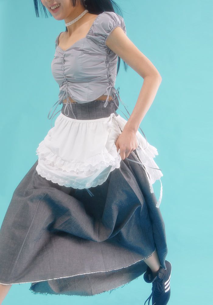 nefnef（ネプネプ）の「 lace wrap skirt_white（Skirts）」