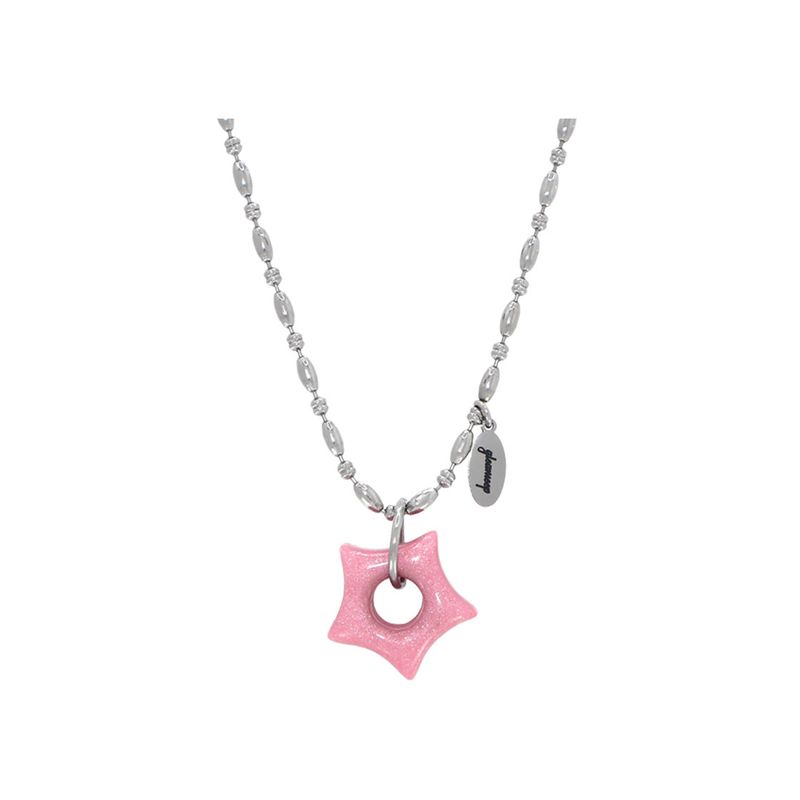 gleaming little star necklace [light pink]