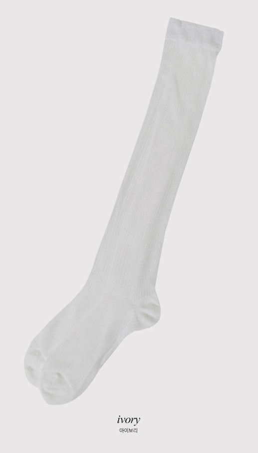 RA See-through Rib Long Socks (3color)