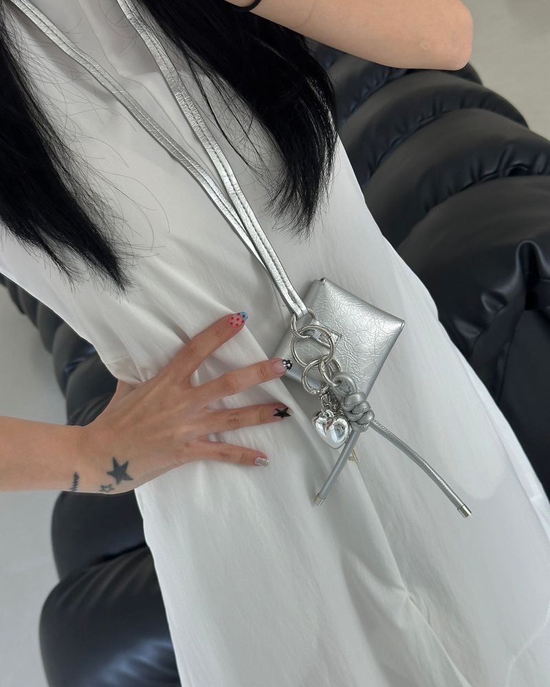 Mini pouch strap necklace