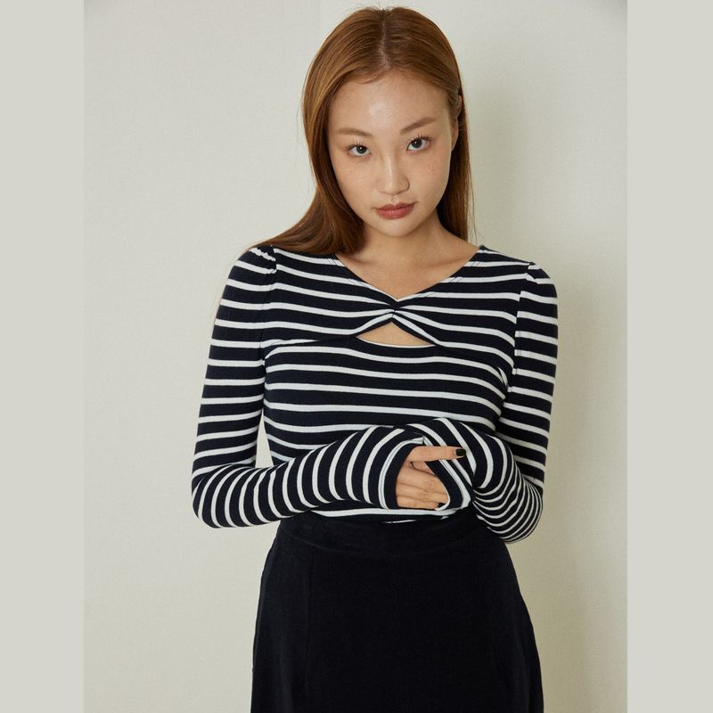 Amber stripes T-shirts (navy)