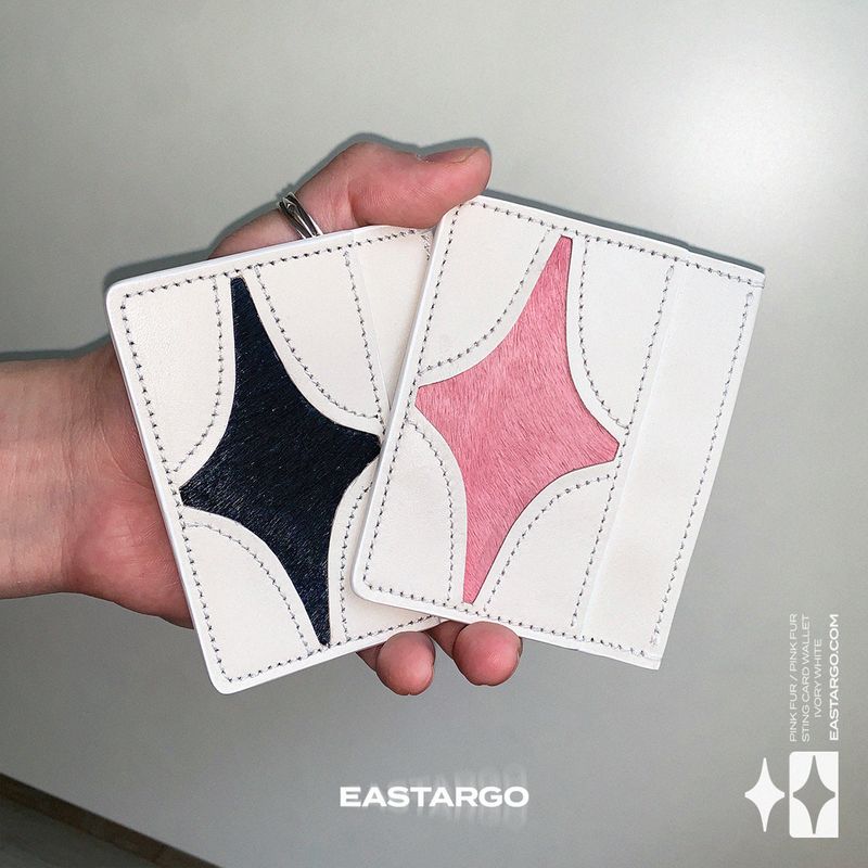 STING CARD WALLET IVORY WHITE (PINK FUR)